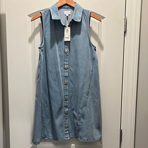 Z Supply Sleeveless Light Blue Denim Button-Front Dress